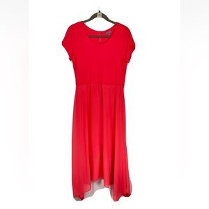 Vince Camuto Midi Dress Coral Woman M Cap Sleeves Viscose/Elastane Zipper